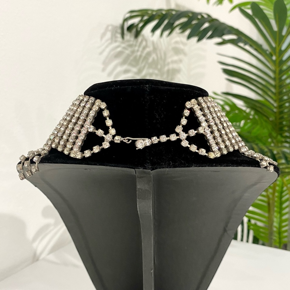 Vintage Rhinestone Waterfall Necklace - Picture 9 of 12